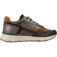 Carmela for woman. 16251704-KAKI Leather trainers 162517 (39), Flat, Laces, Casual