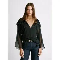Pepe Jeans for woman. PL3051294 Blouse Lizandra black (XL), Casual, Polyester, Long sleeve