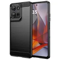 Mtp Products Motorola Moto G75 Børstet TPU Deksel - Karbonfiber - Svart