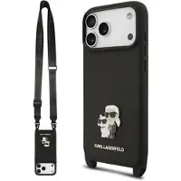 Karl Lagerfeld iPhone 17 Pro Max Saffiano Crossbody Metal Karl & Choupette Deksel - Svart