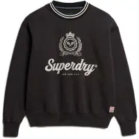 Superdry for woman. W2012468A Country Club sweatshirt black (M), Casual, Cotton, Long sleeve