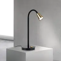 Orion Bordlampe Dotty, messing, høyde 45 cm, fot, dimmer, GU10