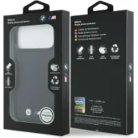 BMW M Quiltet MagSafe-etui med logo for iPhone 17 Pro Max - Svart