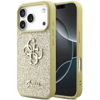 GUESS Fast Glitter Big 4G-etui for iPhone 17 Pro - gull