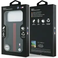 BMW M Perforert MagSafe-etui med stripe og logo for iPhone 17 Pro Max - rød
