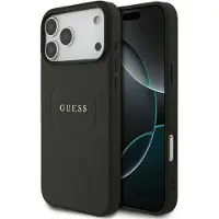 GUESS MagSafe-etui med kornet ring for iPhone 17 Pro Max - svart