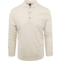 Profuomo langermet polo i beige mélange Beige Størrelse