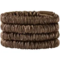 Lenoites Mulberry Silk Skinny Scrunchie Dark Brown