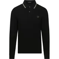 Fred perry for man. M3636 Black Long Sleeve Twin Tipped Polo Shirt (L), Casual, Cotton
