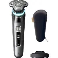 Philips i9000 Prestige XP9202/10 Våt og tørr elektrisk barbermaskin med SkinIQ, Roterende hode, Grå, SkinIQ, Rustfritt stål, Android, iOS, Batteri