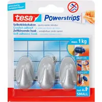 TESA 57519-00000, Universalkrok, Kromfarget, Plast, 1 kg, 3 stykker, Blister
