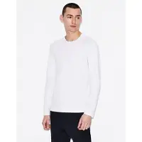 Armani Exchange for man. 8NZM77ZJA5Z1100 Maglia T-shirt white (L), Casual, Cotton, Long sleeve