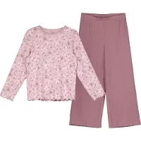 Name it Pysjamas - Noos - NkfNightset - Mauve Shadows - - 9-10 år (134-140) - 2-delt nattøy