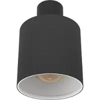 Eglo Batallas veggspot, bredde 10 cm, svart/tre, stoff