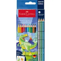 Faber-Castell Colour GRIP Special Edition - Fargeblyant - t-rex - assorterte skinnende farger (en pakke 13)