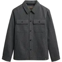 Superdry for man. M4011060A Merchant Herringbone overshirt grey (XXL), Casual, Wool, Long sleeve