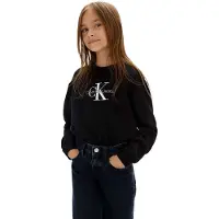 Calvin Klein Jeans Genser - Strikket - Monolog - Svart - - 10 år (140) - Genser