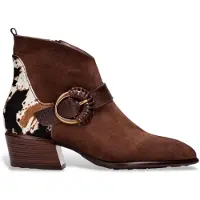 Hispanitas for woman. ZPI254256 Brown Verona Leather Ankle Boots (40), 3 to 5 cm, Zip, Casual