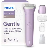 Philips 6000 series Lady Shaver Series 6000 BRL138/00 Sladdlös rakapparat, våt- och torrakning, Folierakapparat, 1 huvuden, lila, Batteri, Inbyggt batteri, Litium Polymer (LiPo)