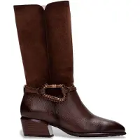 Hispanitas for woman. PHI254298 Brown Verona Leather Boots (36), 3 to 5 cm, None, Casual