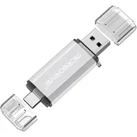 Mtp Products MICRODRIVE 64GB 2-i-1 USB 2.0/USB-C minnepenn - hvit