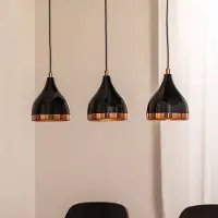 Opviq Hengelampe Yildo, lengde 65 cm, svart/kobber, metall