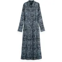 Scotch & Soda Belted Pleated Hem Lang Ermet Midi-kjole