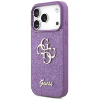 GUESS Fast Glitter Big 4G-etui for iPhone 17 Pro - lilla