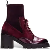 Hispanitas for woman. HI254281 Zurich Rock burgundy leather ankle boots (41), 5 to 8 cm, Zip, Casual