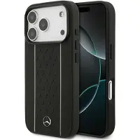 Mercedes Leather Star Pattern Stripes Magsafe Iphone 17 Pro Telefondeksel