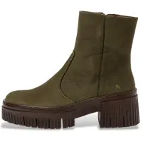 Art for woman. 113741222003_0G3 Leather ankle boots 1374 green (37), 3 to 5 cm, Zip, Casual