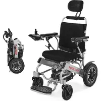 Vevor elektrisk rullestol for voksne, 136 kg kapasitet med justerbar ryggstøtte, sammenleggbar og lett motorisert rullestol, 21 km rekkevidde, terrengdrevet stol, bærbar for eldre og funksjonshemmede