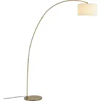 QAZQA Moderne buelampe messing med beige skjerm - Vinossa