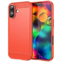 Mtp Products iPhone 17 børstet TPU-deksel - karbonfiber - rød