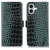Mtp Products iPhone 17 Crocodile Series Lommebok-deksel i Lær med RFID - Grønn