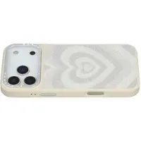 Mtp Products iPhone 17 Pro Jaucase magnetisk hybrid-deksel med hjertemønster - hvit