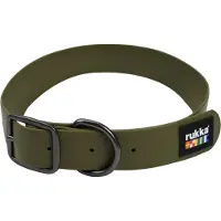 Rukka Biodipro halsbånd, oliven - Størrelse S: 28 - 35 cm halsomkrets, 15 mm bred