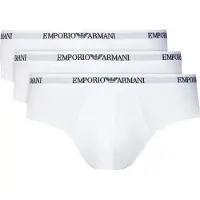 Emporio Armani for man. EM000258_AF14132 Set of 3 white stretch knitted briefs (XXL), Homewear, Cotton