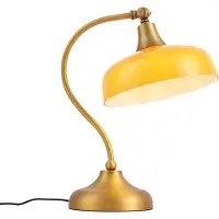 QAZQA Klassisk bordlampe bronse med oransje opalt glass - Clerk