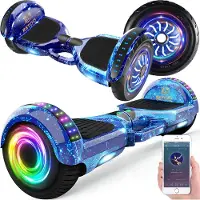 Retoo Riedlente Elektrisk Hoverboard med Bluetooth-høyttaler og LED-lys 10''