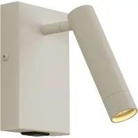 QAZQA Moderne vegglampe beige justerbar med USB-C - Croft