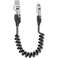 Dudao L20 Pro 4-in-1 Lade- og datakabel - 1.5m, USB-A, USB-C, Lightning - Svart