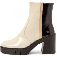 Art for woman. 1197413ES003_0MU Leather Ankle Boots 1974 Berna beige (37), 5 to 8 cm, Zip, Casual