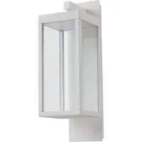 LUCANDE utendørs LED-vegglampe, Ferdinand, hvit, metall, 38 cm