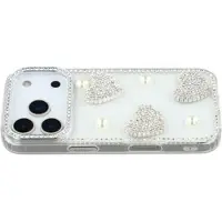 Mtp Products iPhone 17 Pro Glitrende Kjærlighet og Perle Hybrid-deksel - gjennomsiktig