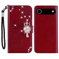 Mtp Products iPhone Air Ugle Rhinestone Lommebok-deksel - Rød