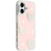 Mtp Products iPhone 17 Glitrende Kjærlighet og Perle Hybrid-deksel - Rosa