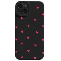 Mtp Products iPhone 14 Plus Slim TPU-deksel med hjertemønster - svart / rød