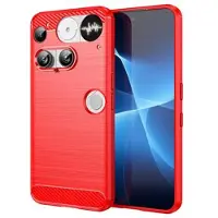 Mtp Products Nothing Phone (3) børstet TPU-deksel - karbonfiber - rød