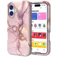 Mtp Products iPhone 17 Luxury Marble Hybrid deksel - Lilla / gull
